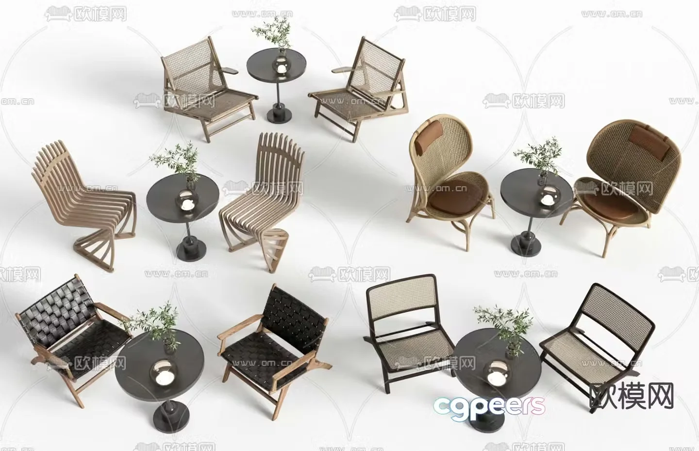Leisure chair outdoor table and chair 3d model