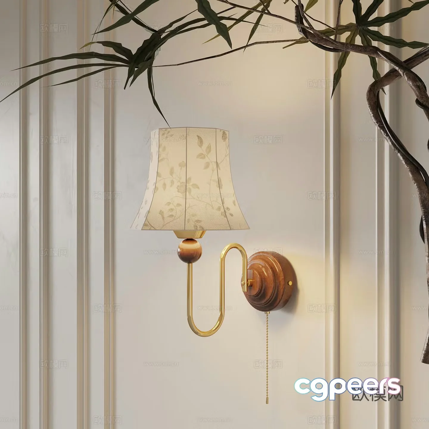 Wall lamp French wall lamp bedside lamp decorative lamp 3d model