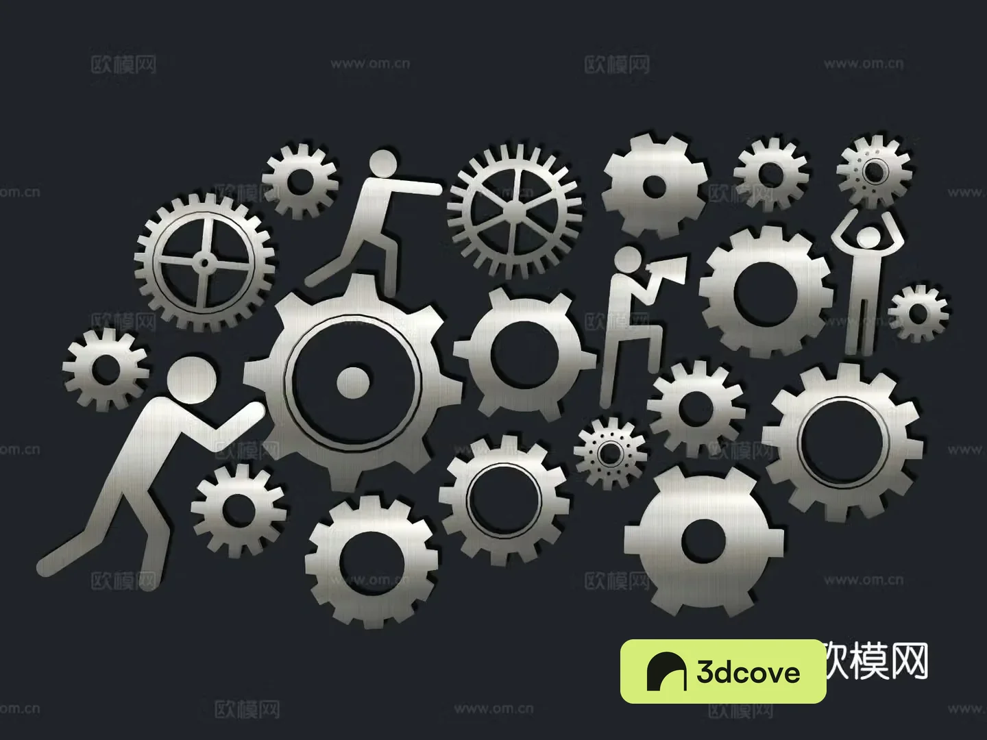 Technology gear wall decoration machinery icon machinery parts wall decoration