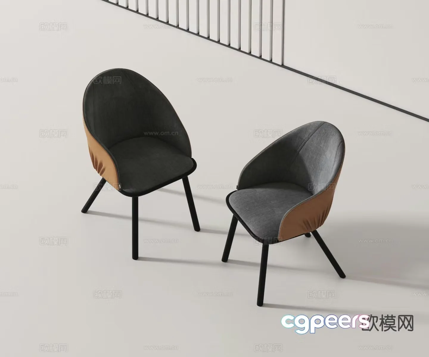 Modern chair dining chair single chair 3d model