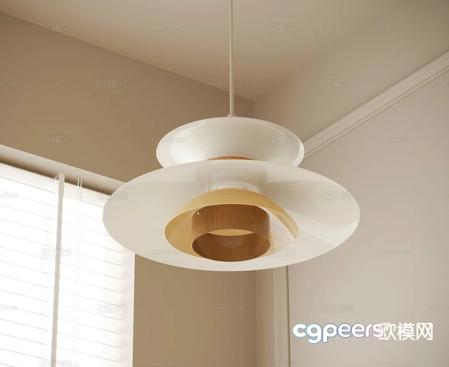 Cream style chandelier restaurant chandelier 3d model