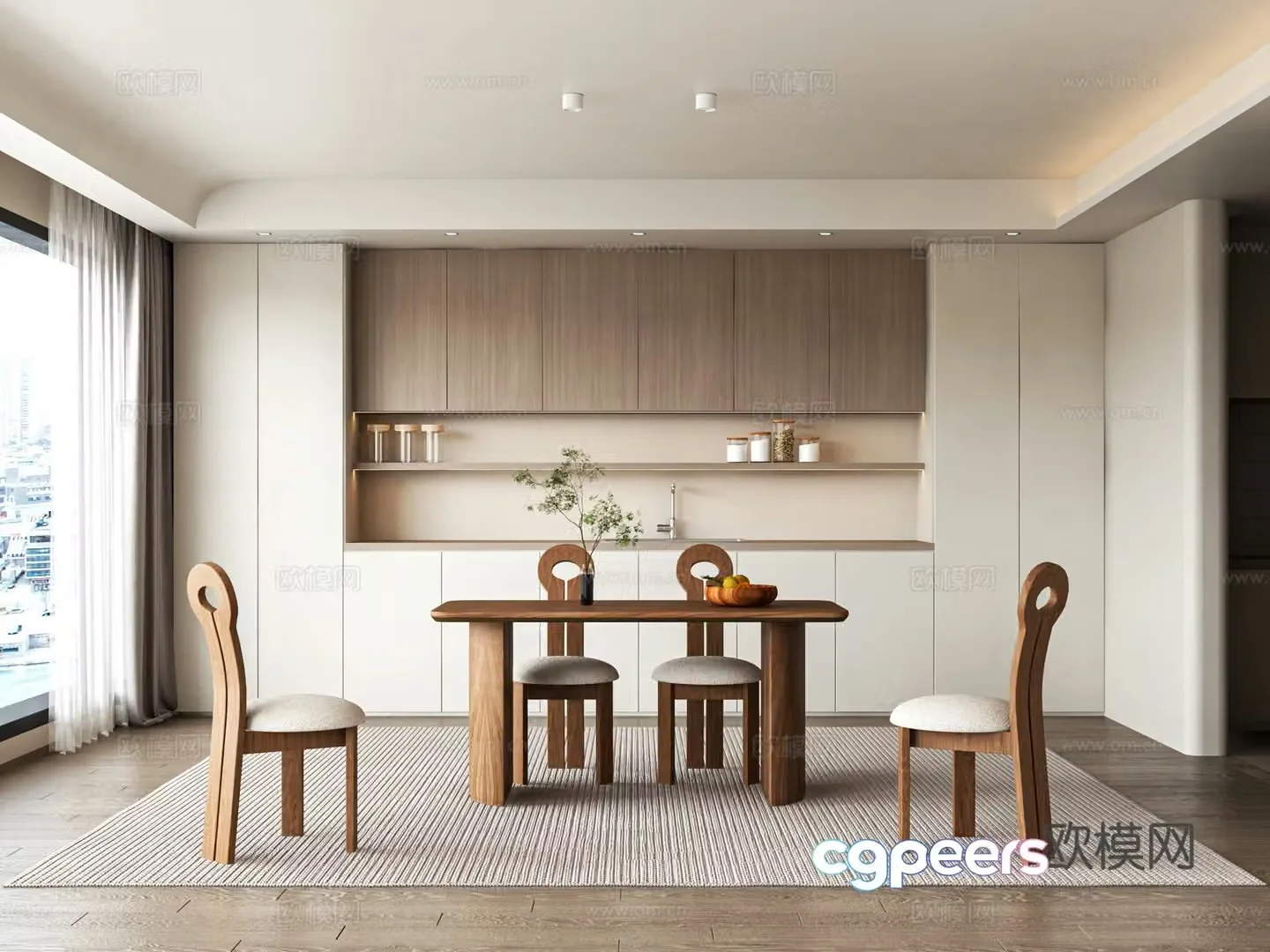 Modern style restaurant 3d model