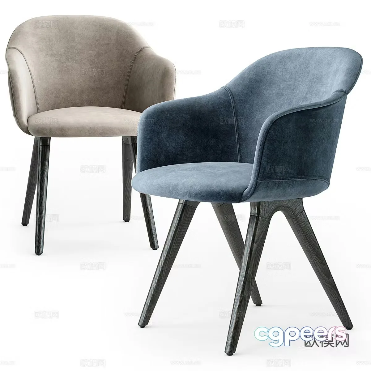 New Chinese style single chair chair dining chair 3d model