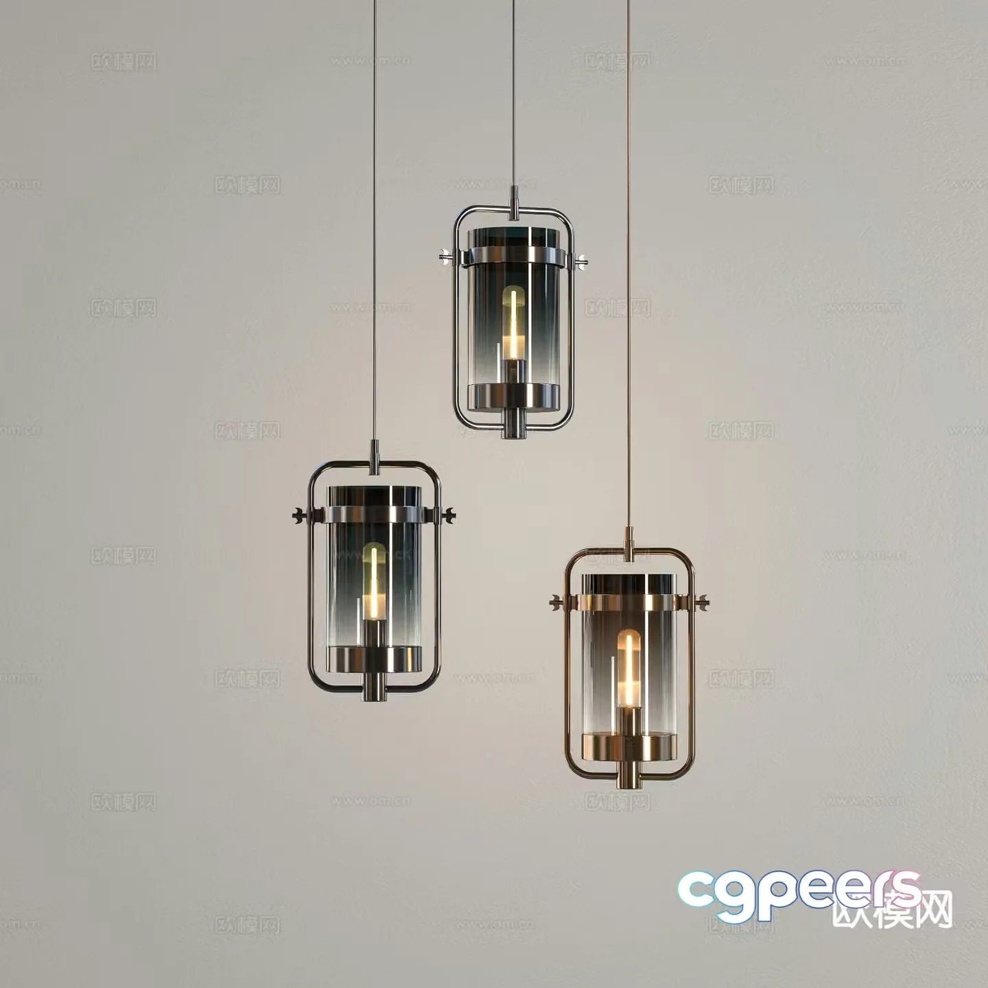 Modern glass chandelier 3d model