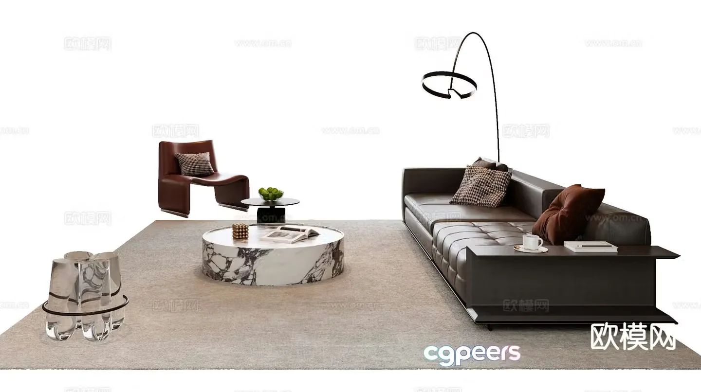 Italian sectional sofa 3d model