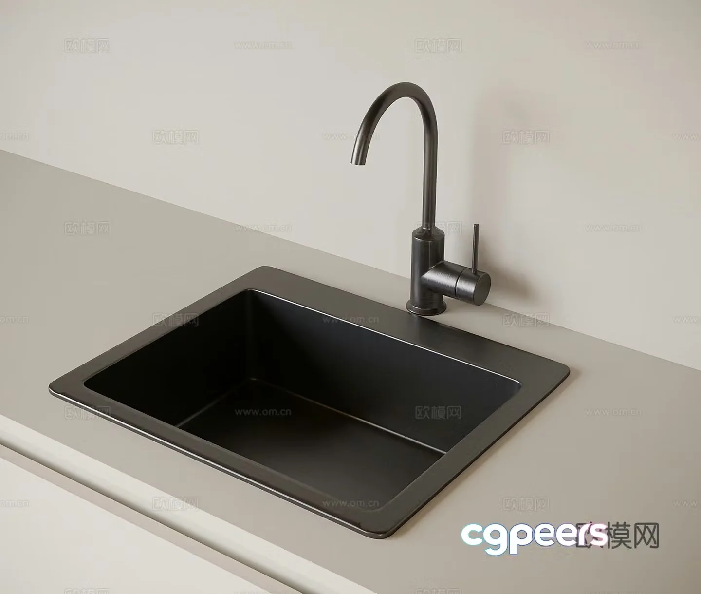 Modern sink single sink 3d model