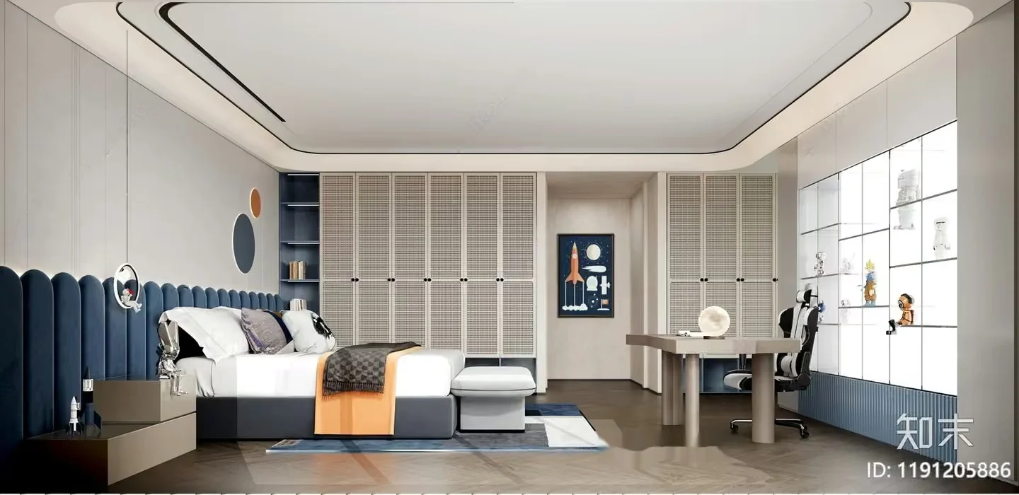 Modern Bedroom Design 3D Model – 21654 – CORONA Render