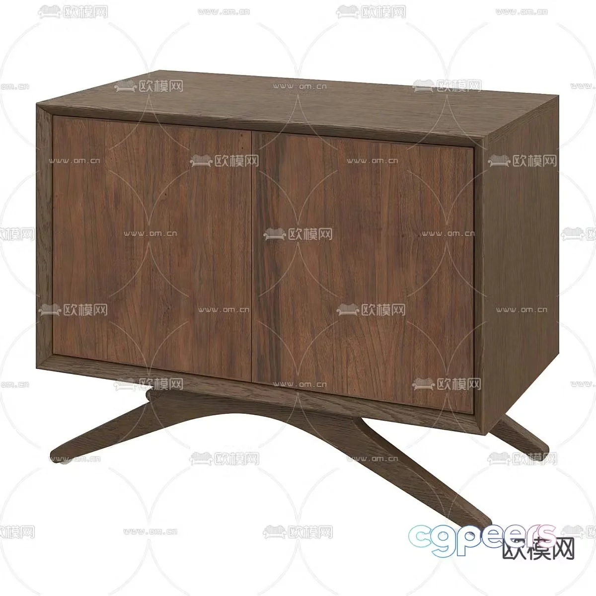 Medieval style bedside table 3d model