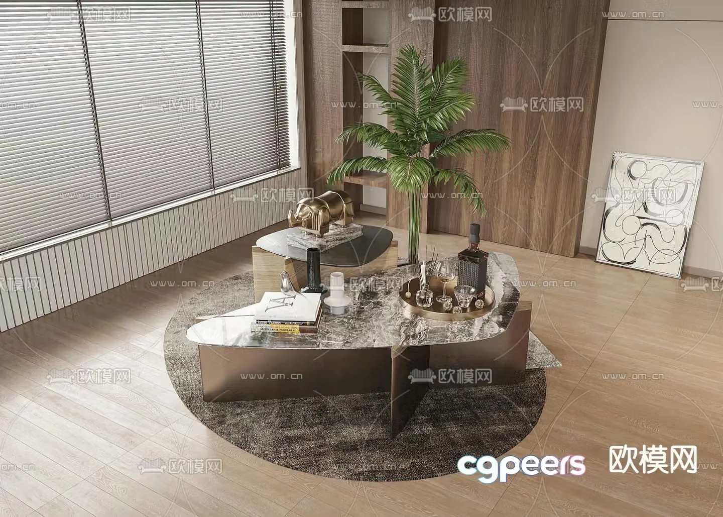 Baxter marble coffee table 3d model