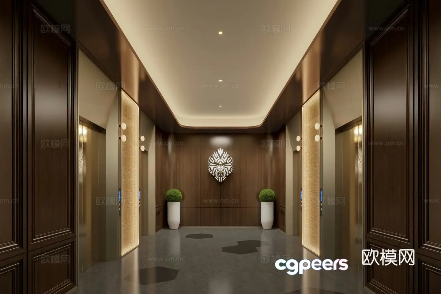 Modern hotel elevator hall club elevator hall elevator hall elevator hall aisle elevator elevator hall 3d model