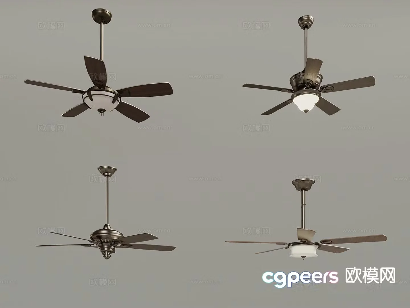 American ceiling fan light fan light 3d model