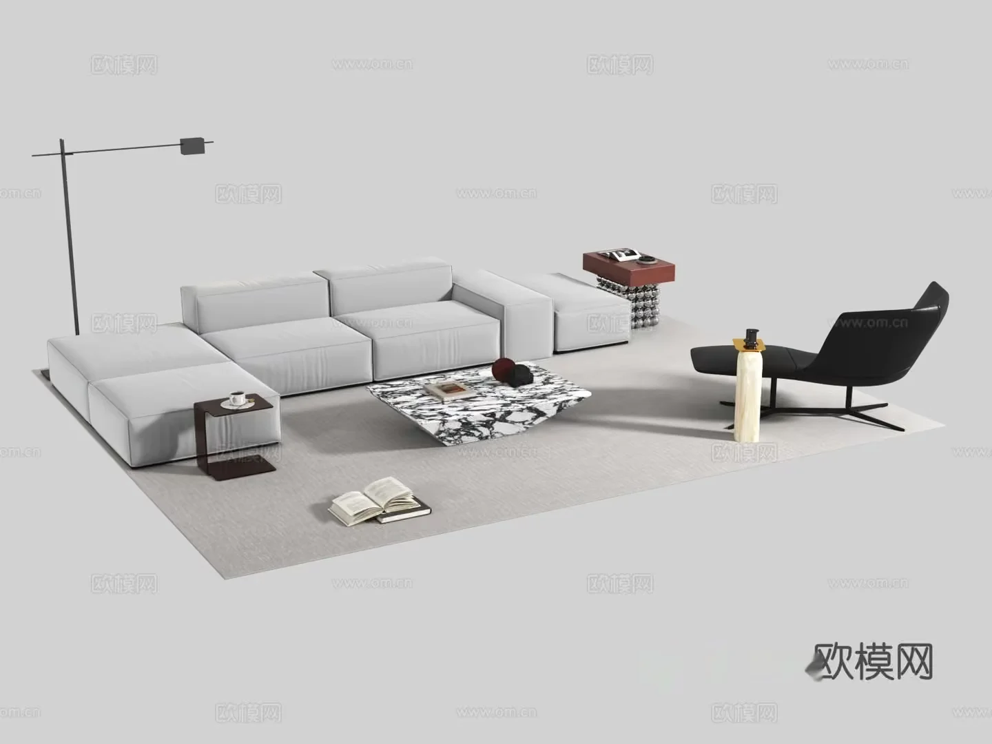 Modern Living Room 3D Model – 21063 – VRAY Render
