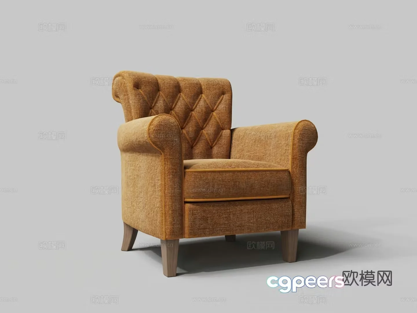 European style soft-pack sofa single sofa sofa chair 3d model