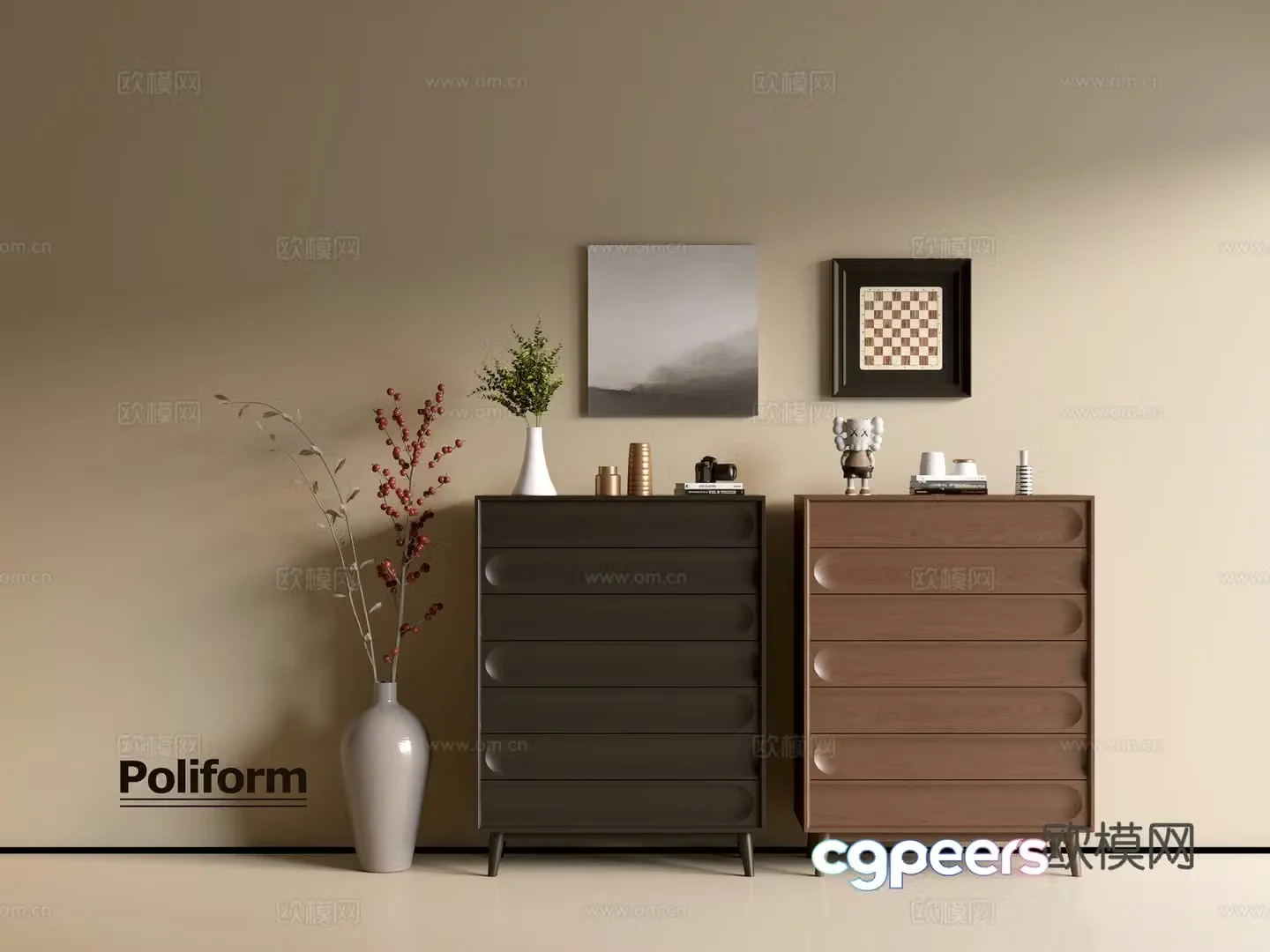 Modern wood grain cabinet ins wind minimalist wind cabinet whole cabinet sideboard balcony cabinet storage 3D model