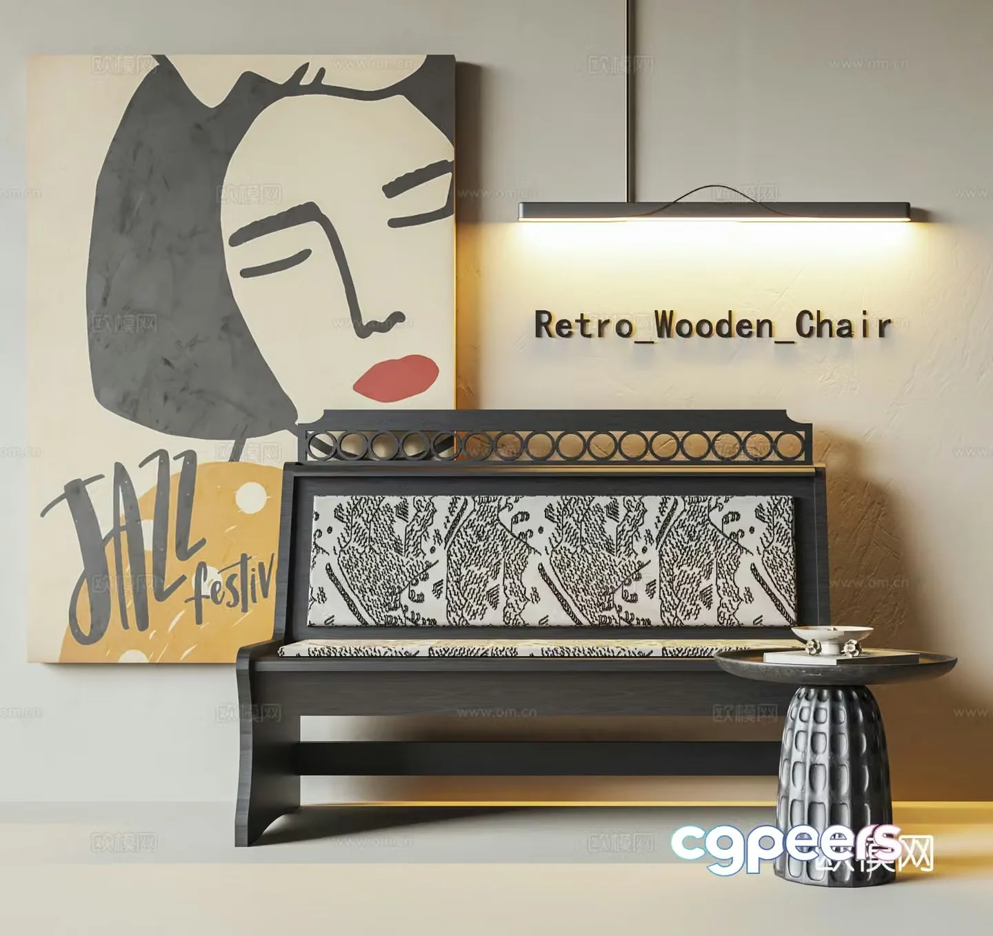 Medium bench 3d model