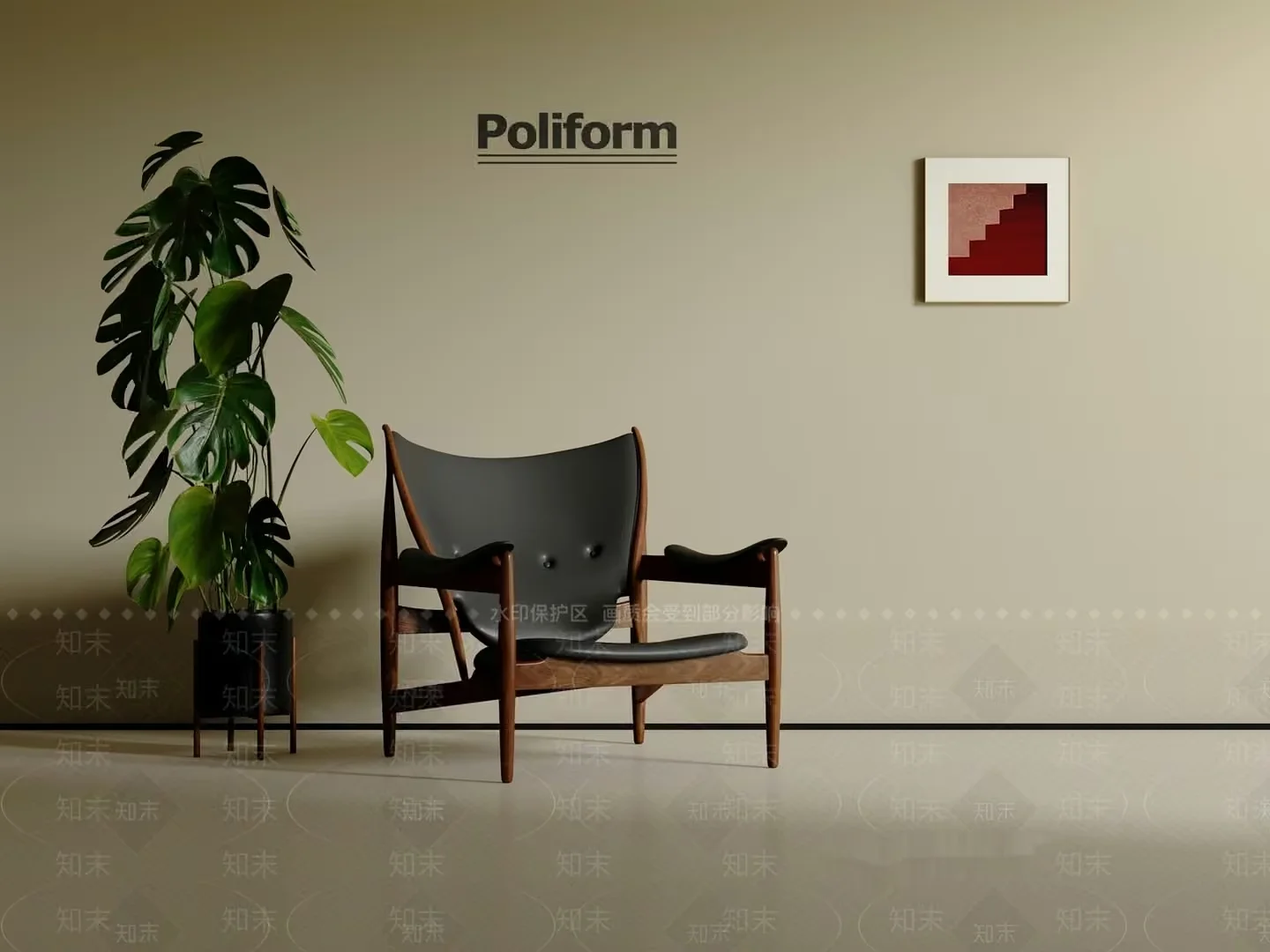 Wooden Armchair 3D Model – 15556 – CORONA Render