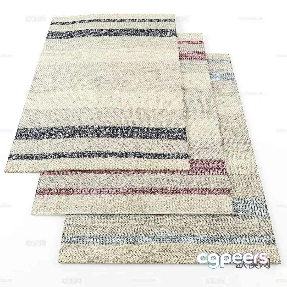 Square carpet living room carpet 3d model