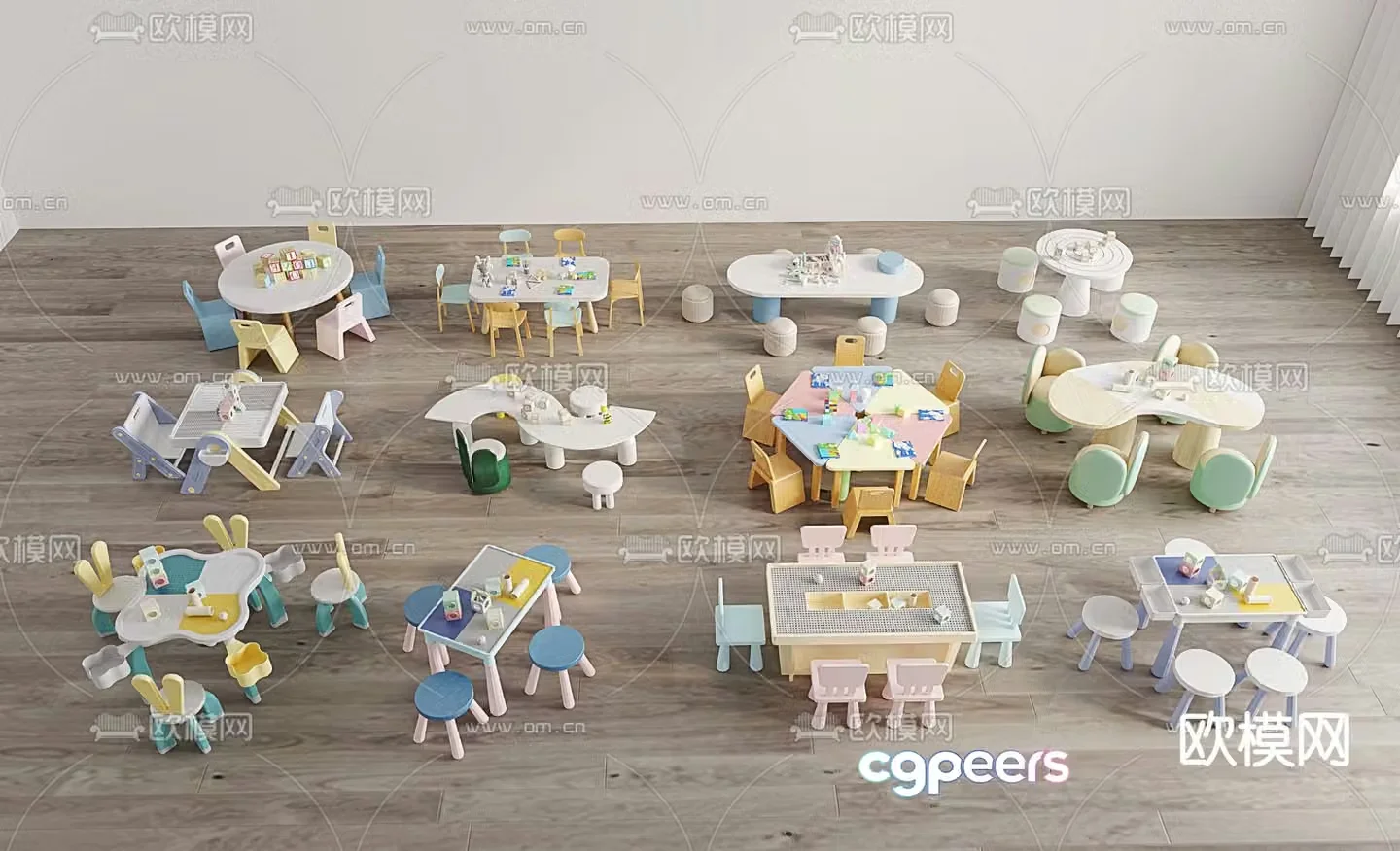Children’s table toy table building block table handmade table 3D model