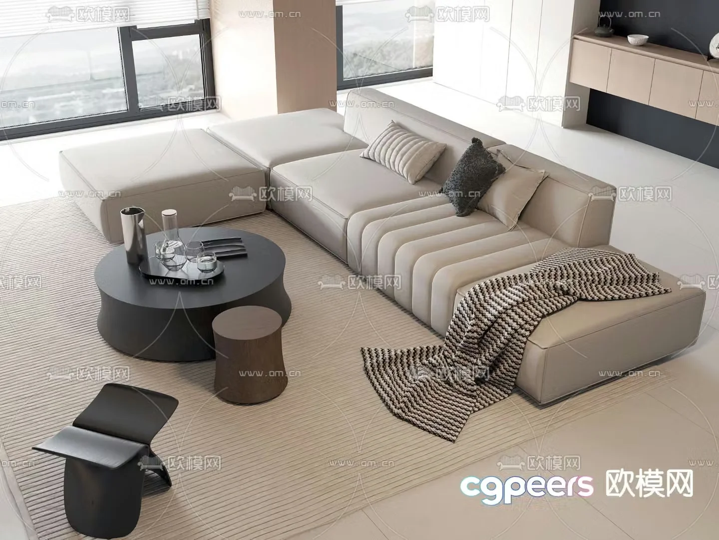 Modern modular sofa corner sofa 3d model