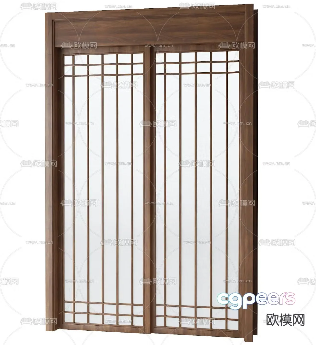 New Chinese sliding door 3D model