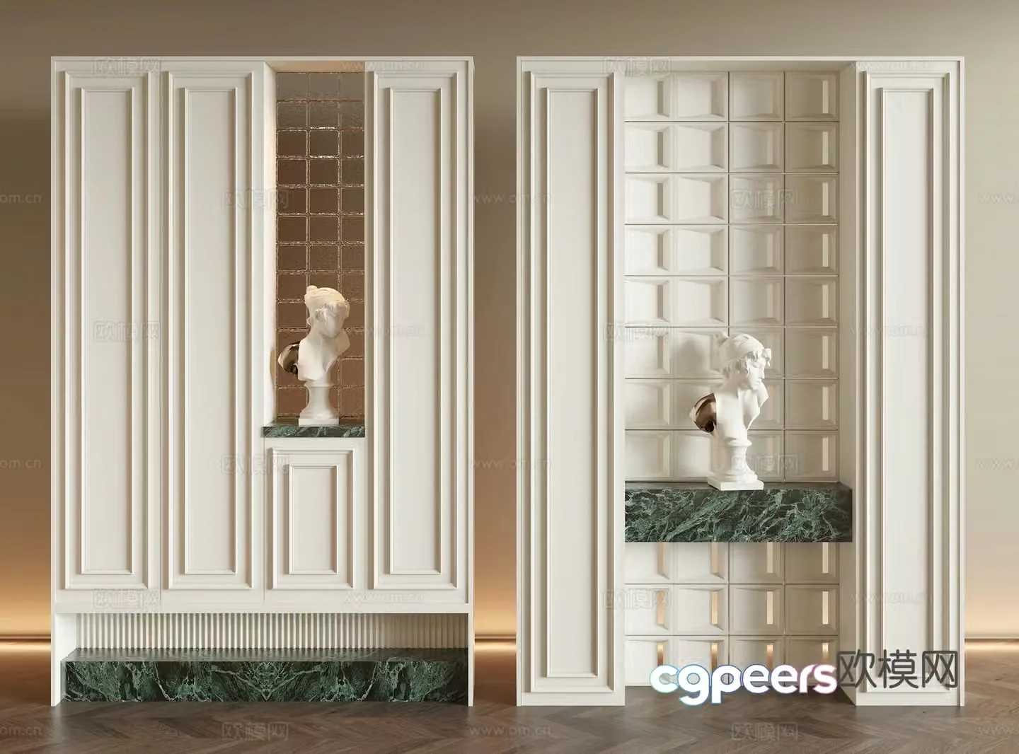 American style entrance partition 3D model