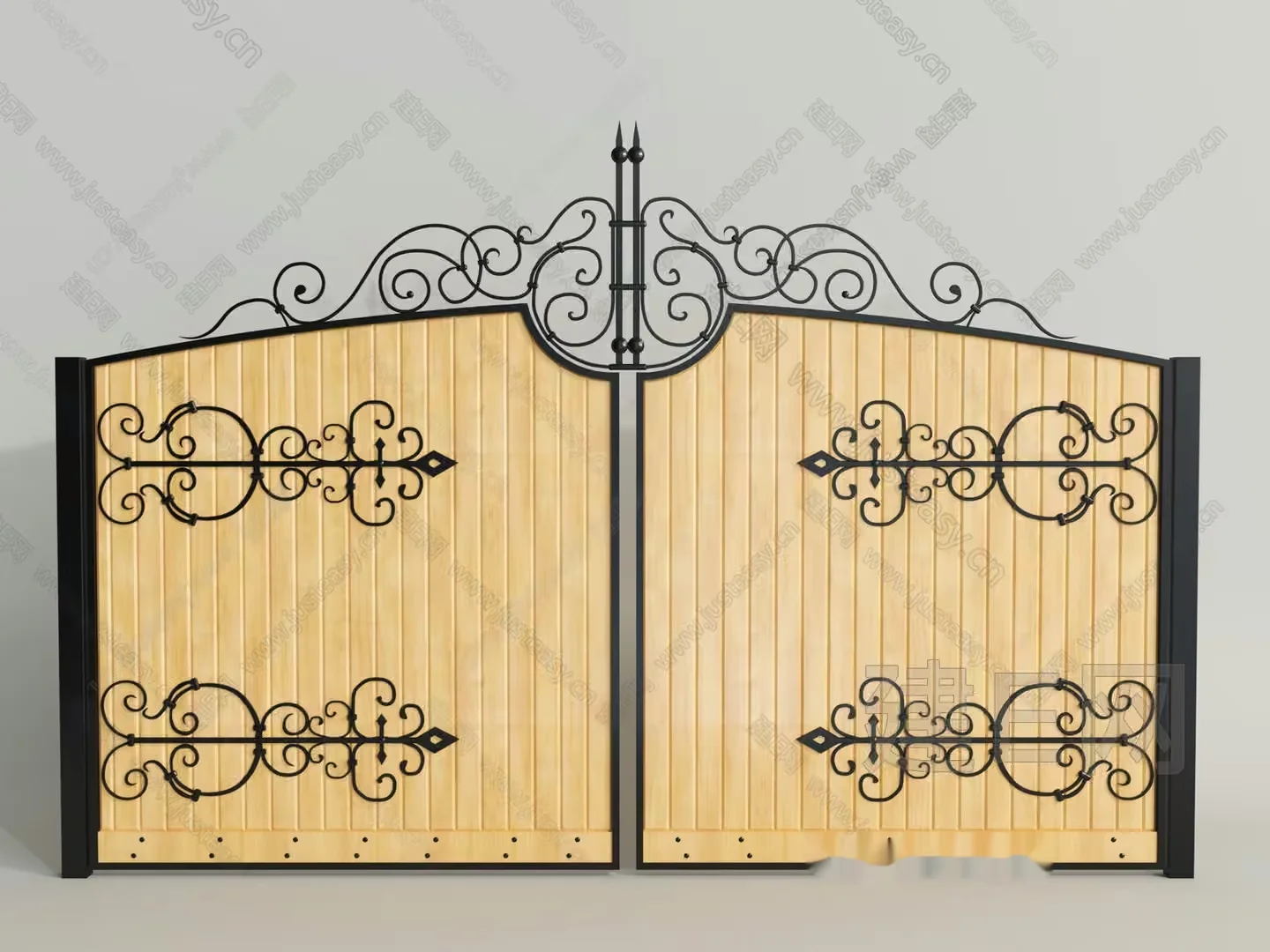 A Pair Of Ornate Gates 3D Model – 15428 – VRAY Render