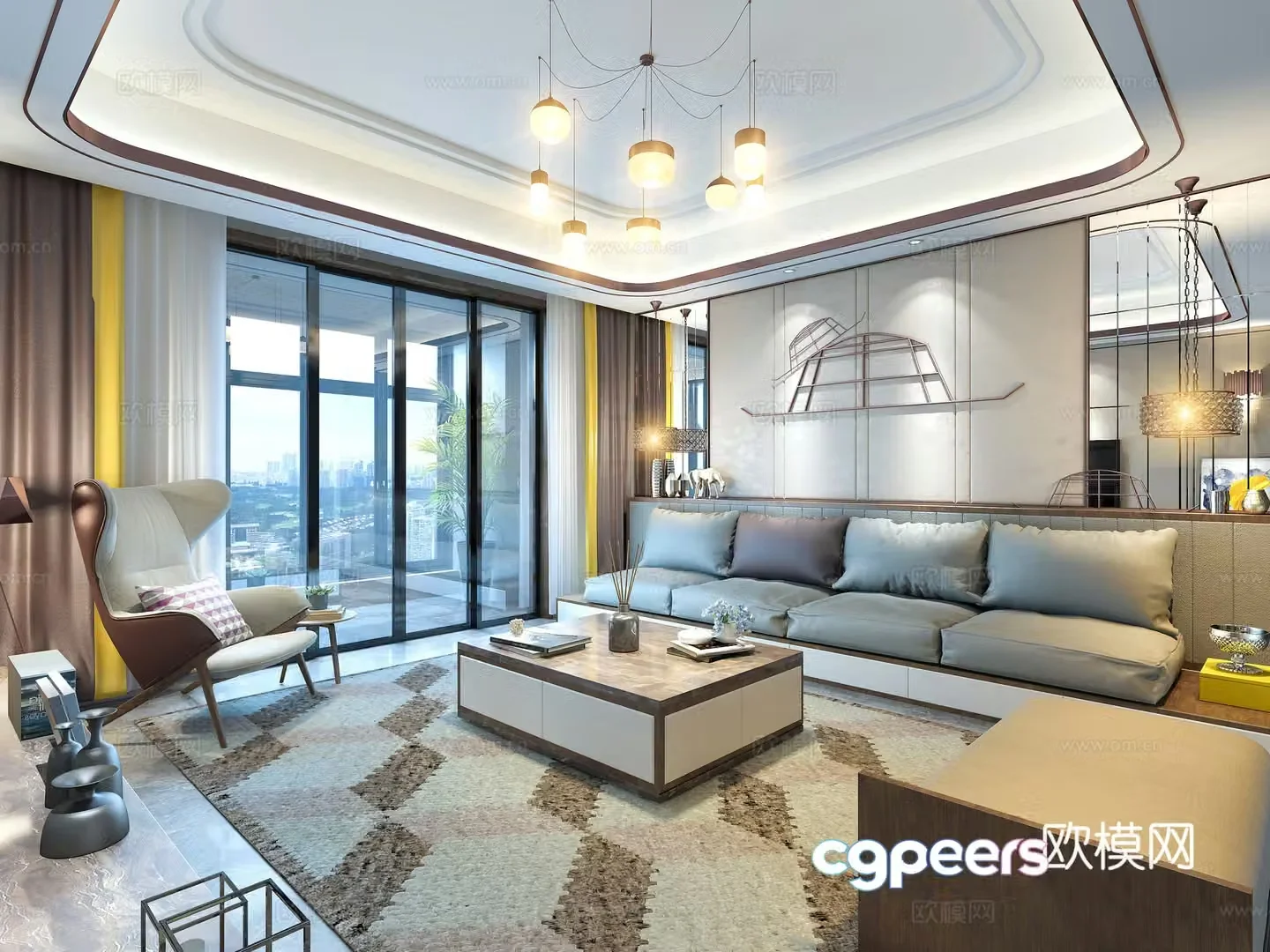 Modern living room 3d model
