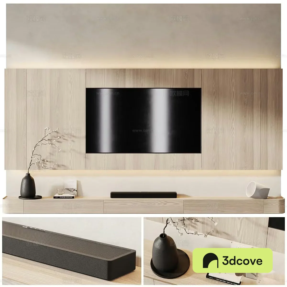 Modern minimalist TV background wall