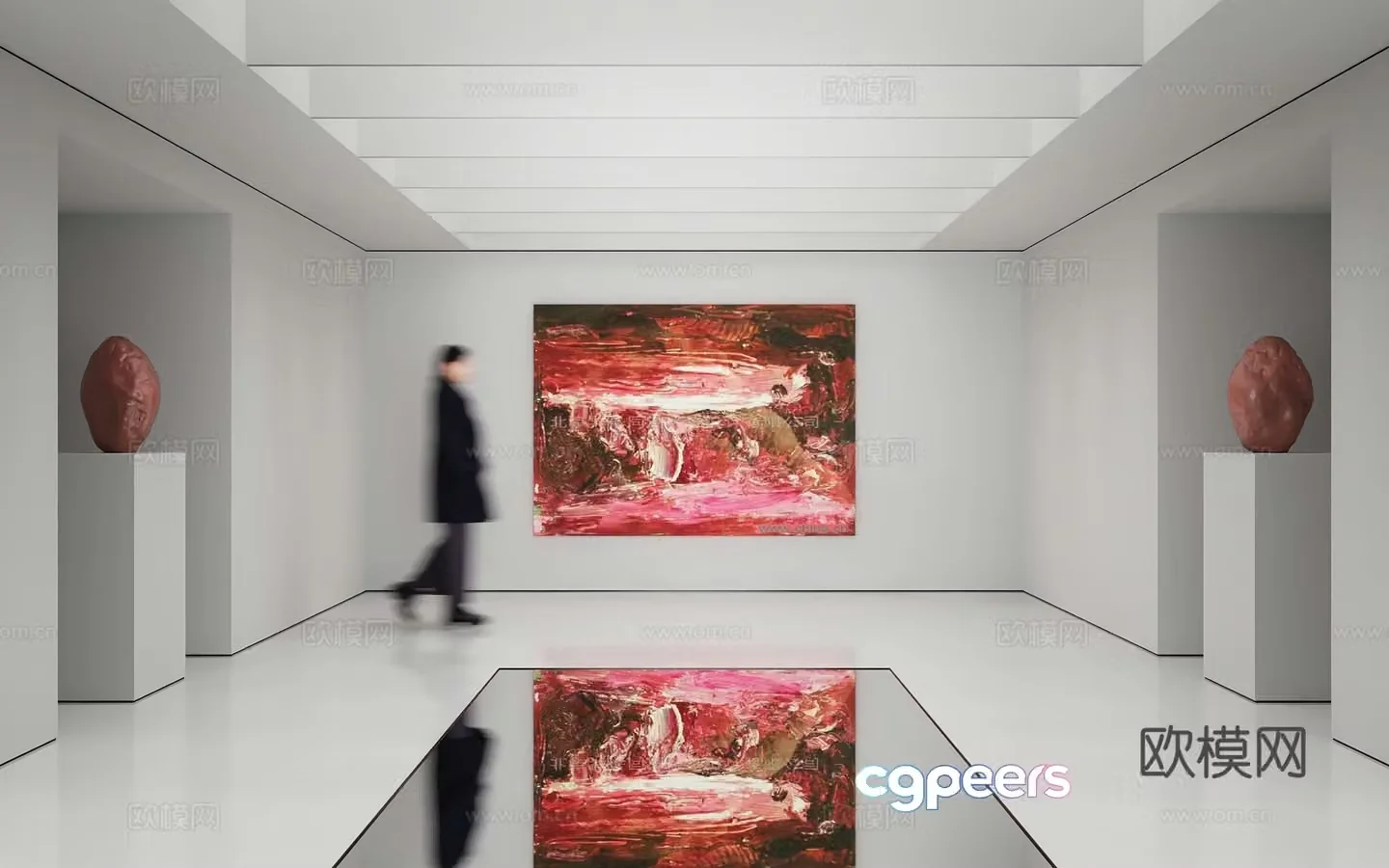 Modern abstract painting Decorative painting Art hanging painting 3d model
