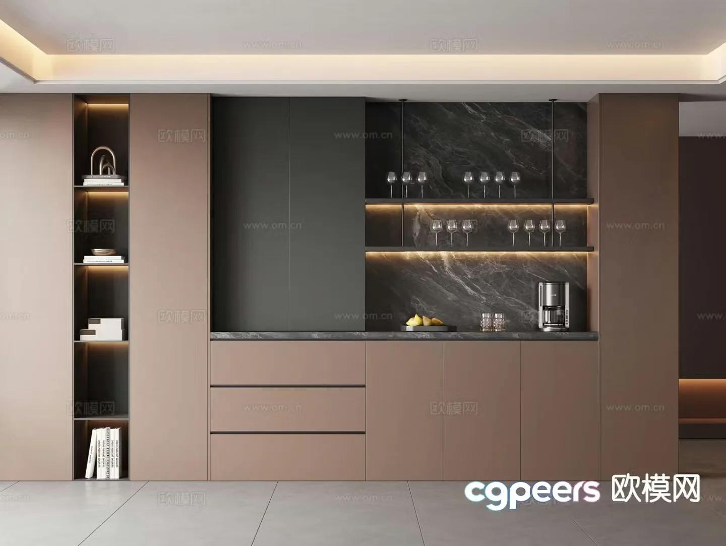Italian sideboard wine cabinet 3d model
