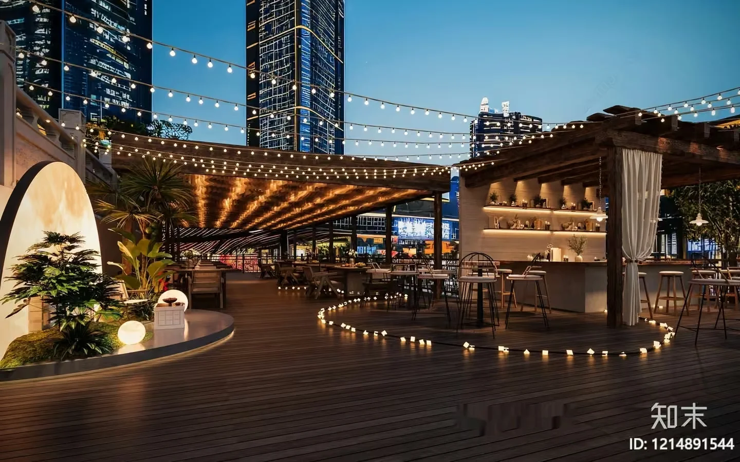 Modern Rooftop Bar 3D Model – 17476 – VRAY Render