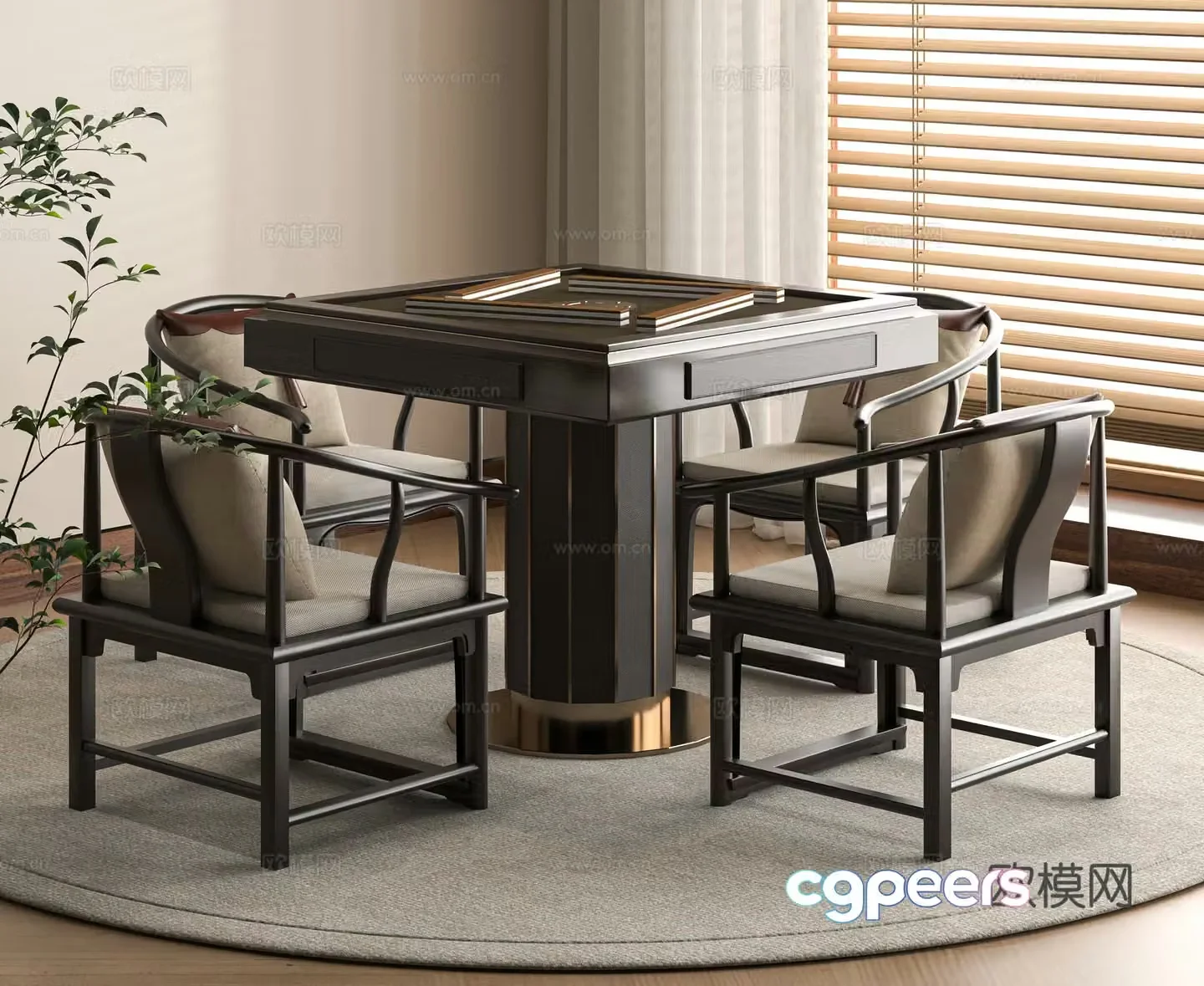 New Chinese Mahjong Table 3D Model