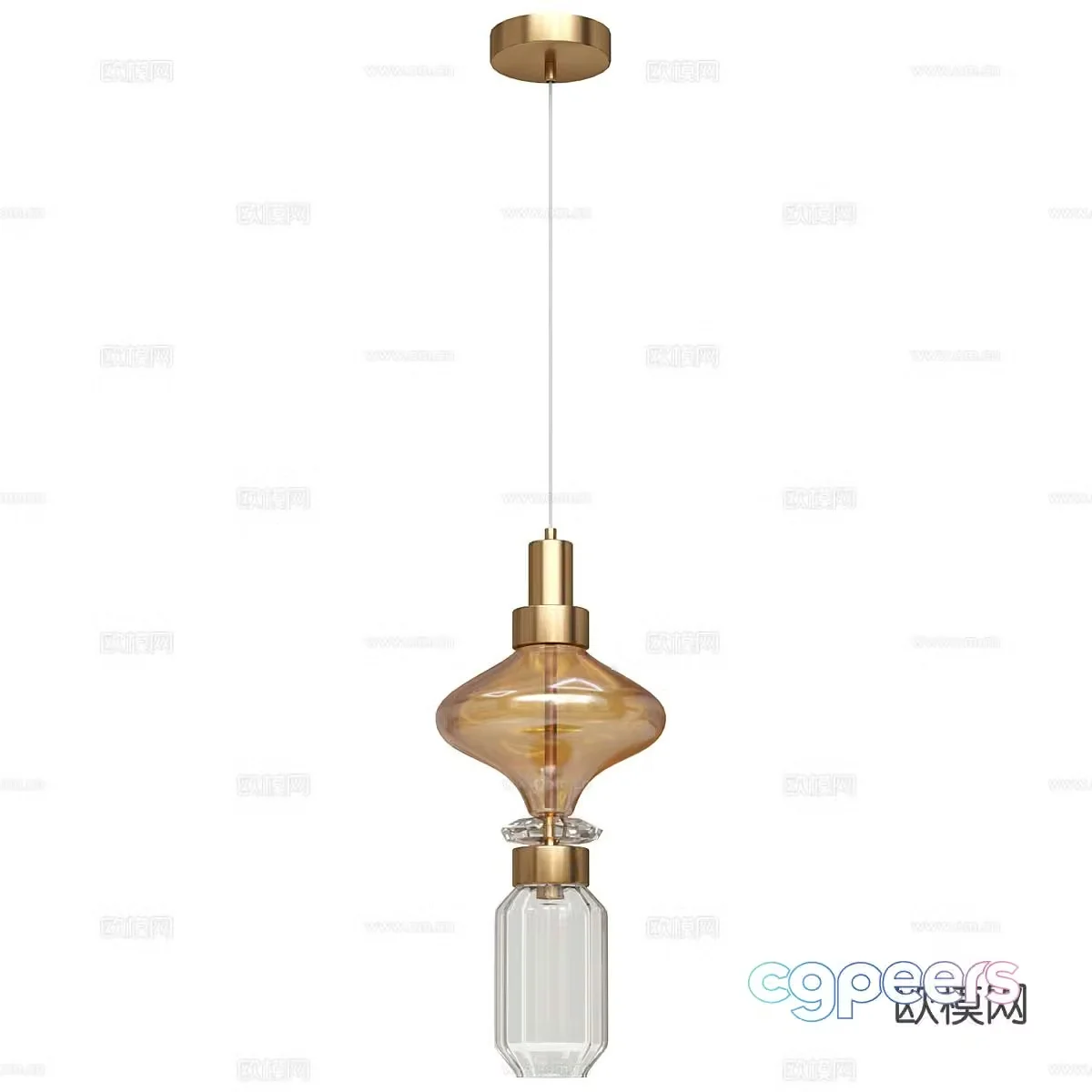 Light luxury chandelier restaurant chandelier 3d model