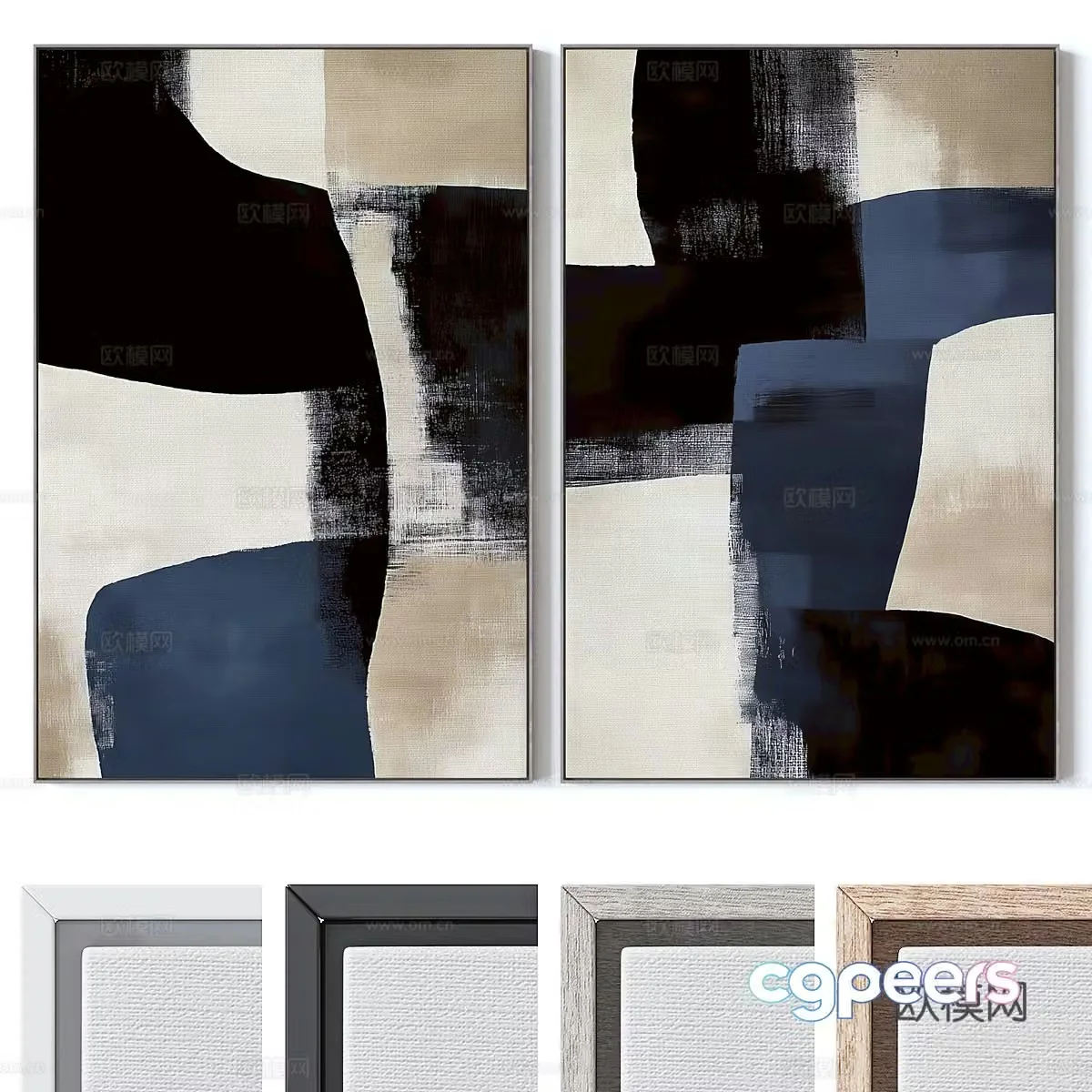 Modern Italian decorative hanging painting 3d model