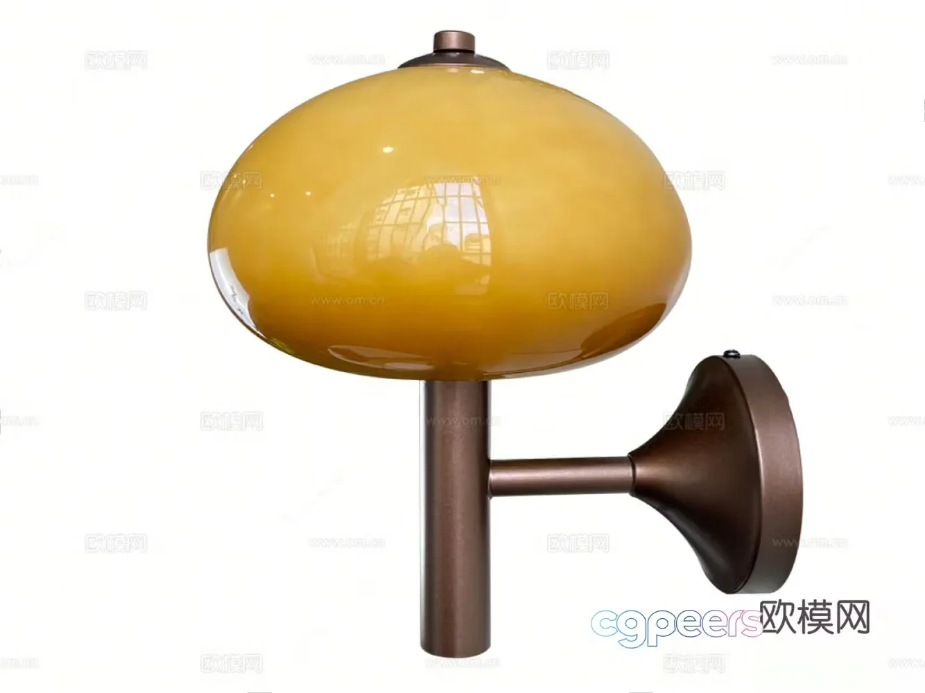 Modern medieval wall lamp Brass glass wall lamp Pumpkin wall lamp Spherical wall lamp 3D model