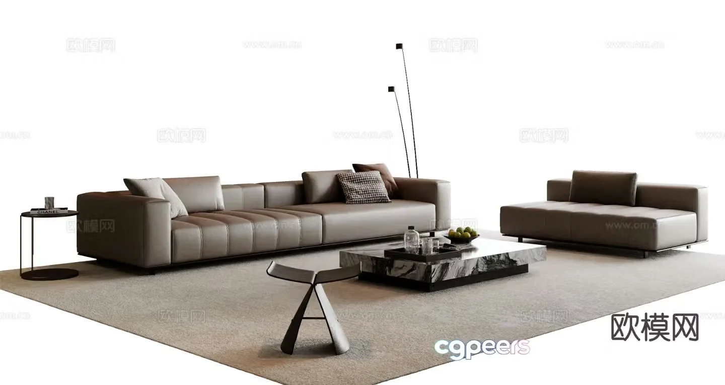 Italian sectional sofa 3d model
