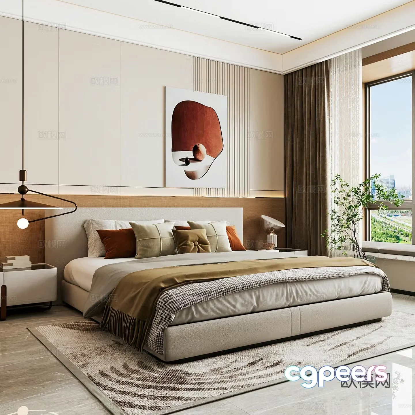 Modern home bedroom Modern bedroom Italian bedroom Simple bedroom Italian bed 3d model