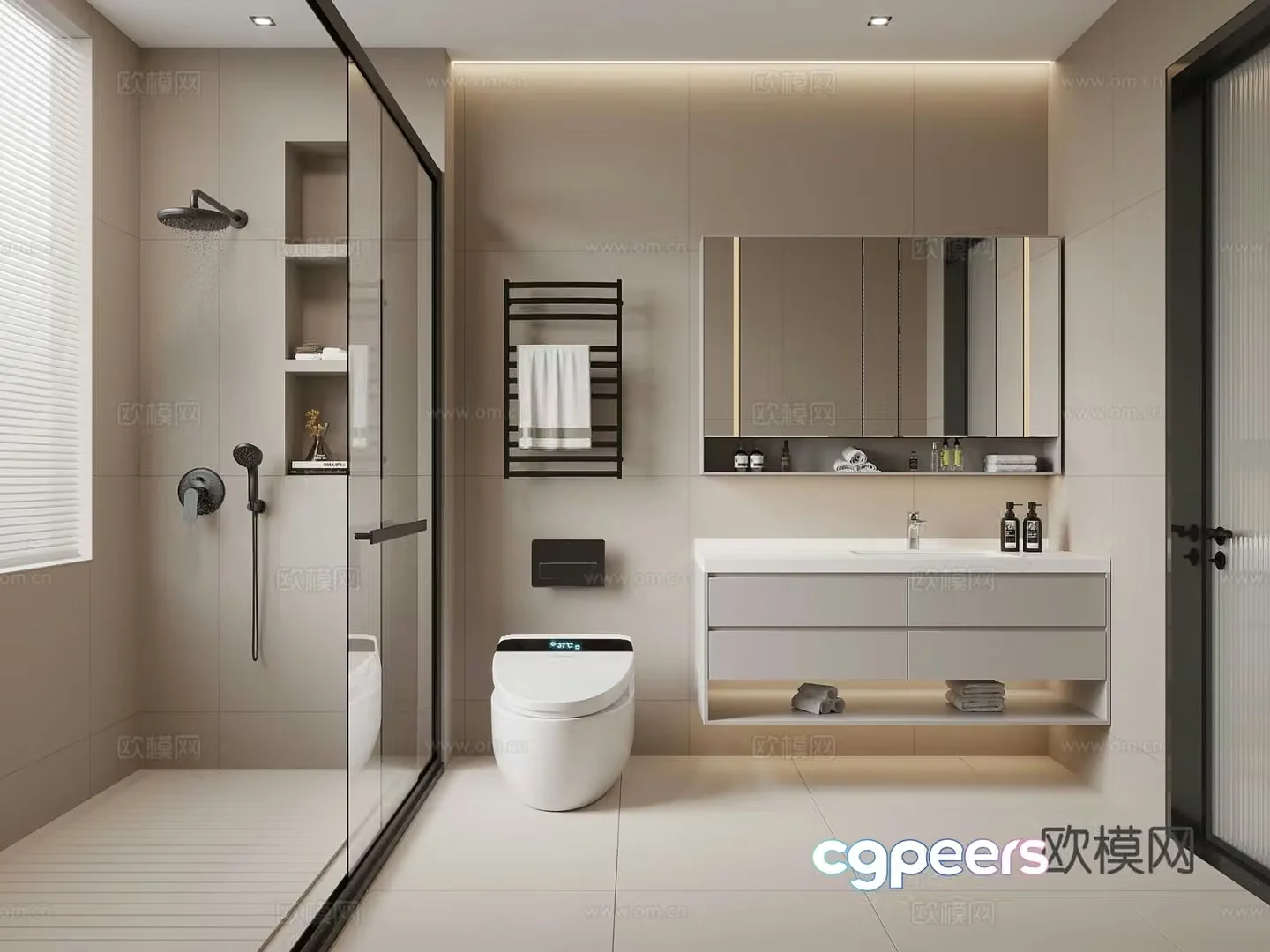 Modern bathroom bathroom 3d model