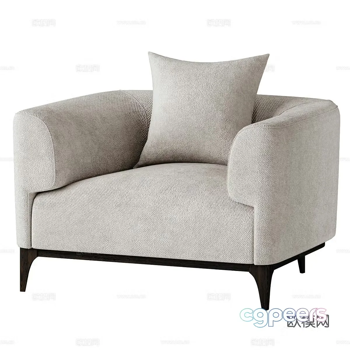 Modern Cream Bon Armchair 3d Model