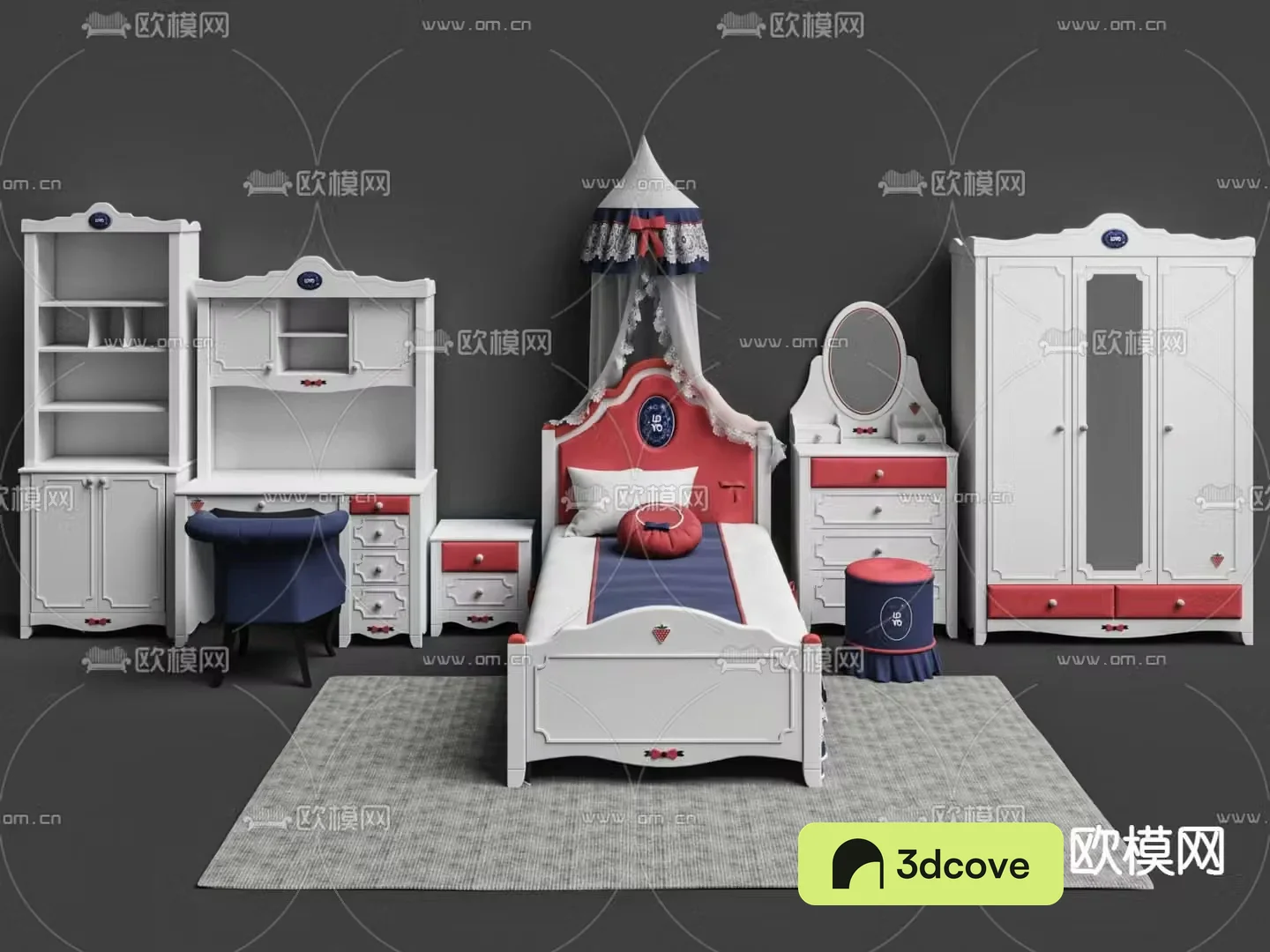 Modern fabric children’s bed