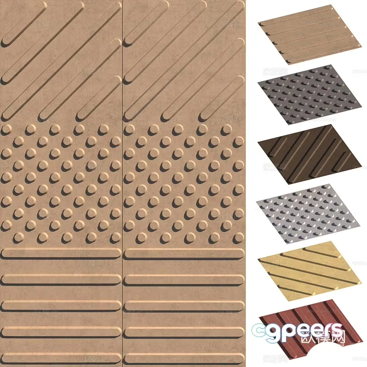 Modern ceramic tiles flower tiles red bricks mosaics exterior tiles 3D model
