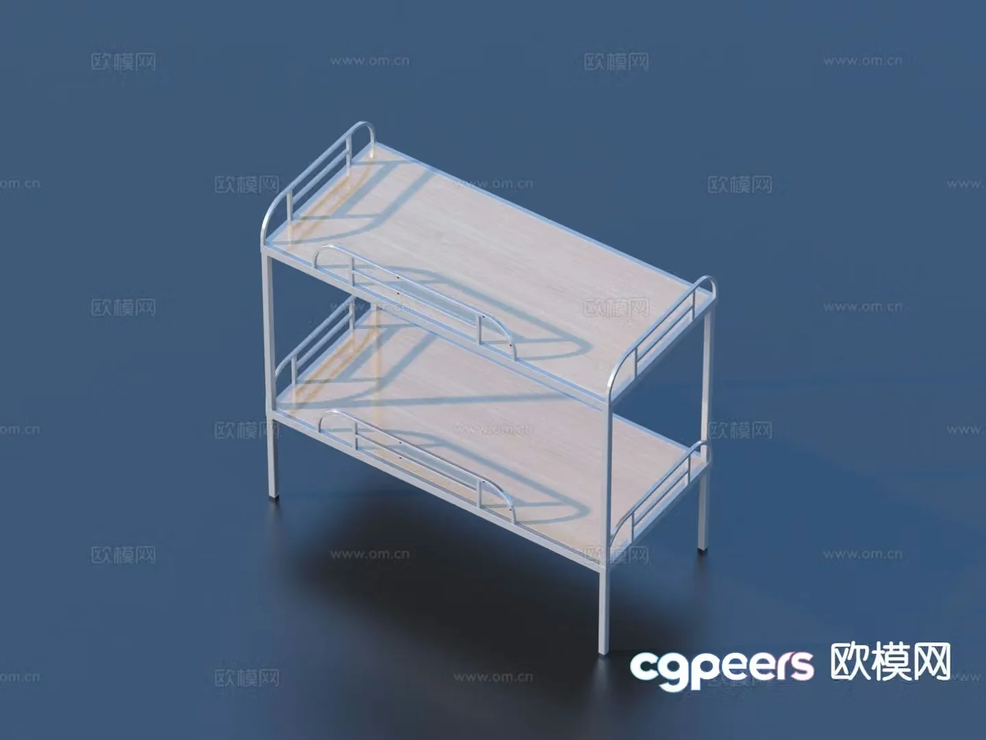 Student bed bunk bed 3d model