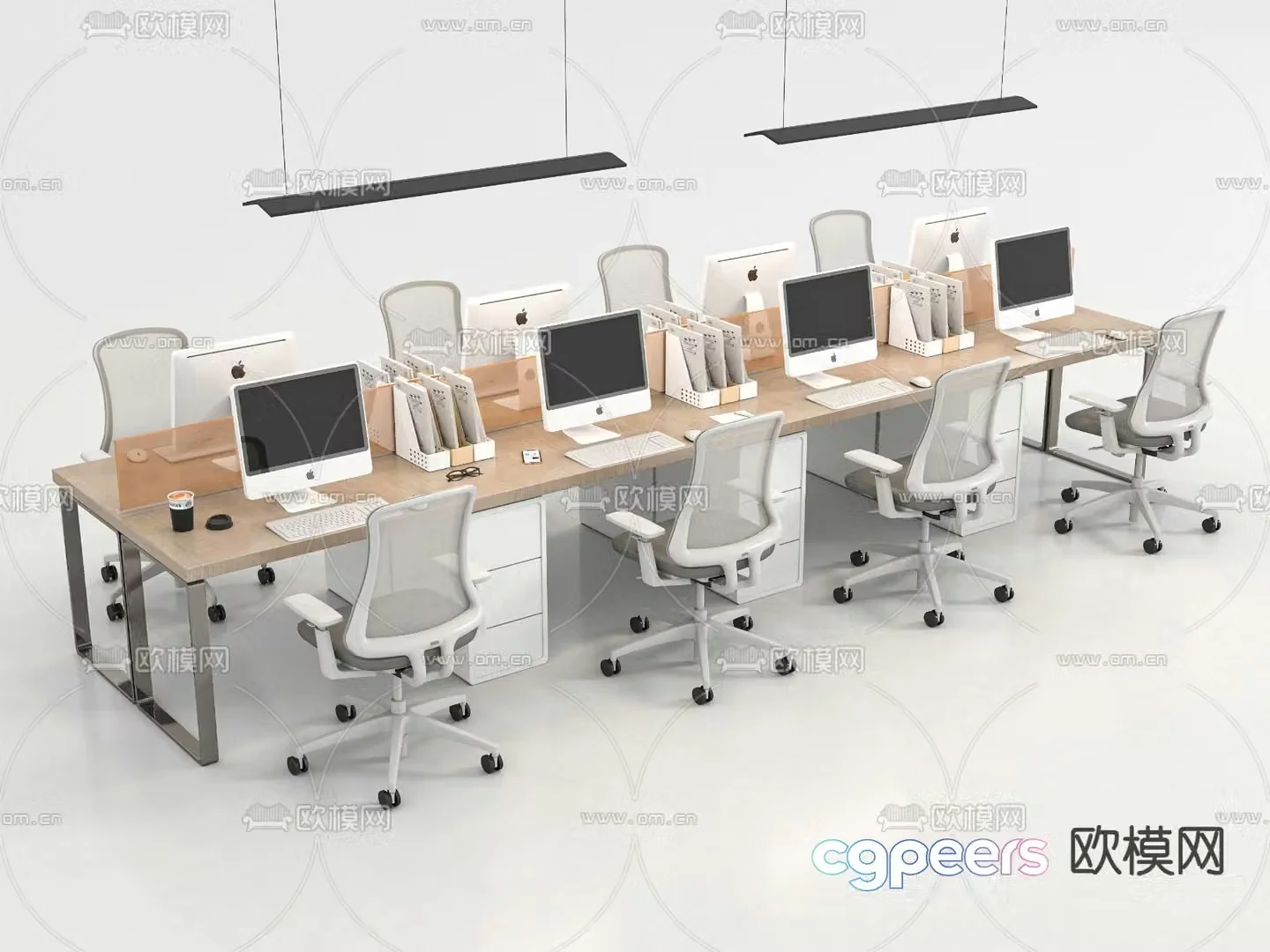 Card space desk workstation 3D model