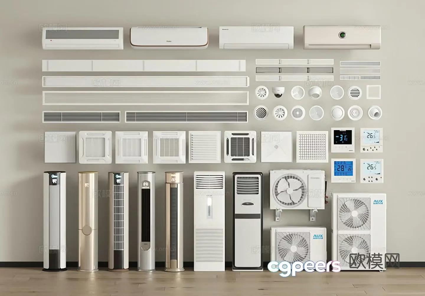 Modern air conditioner central air conditioner vertical air conditioner 3d model