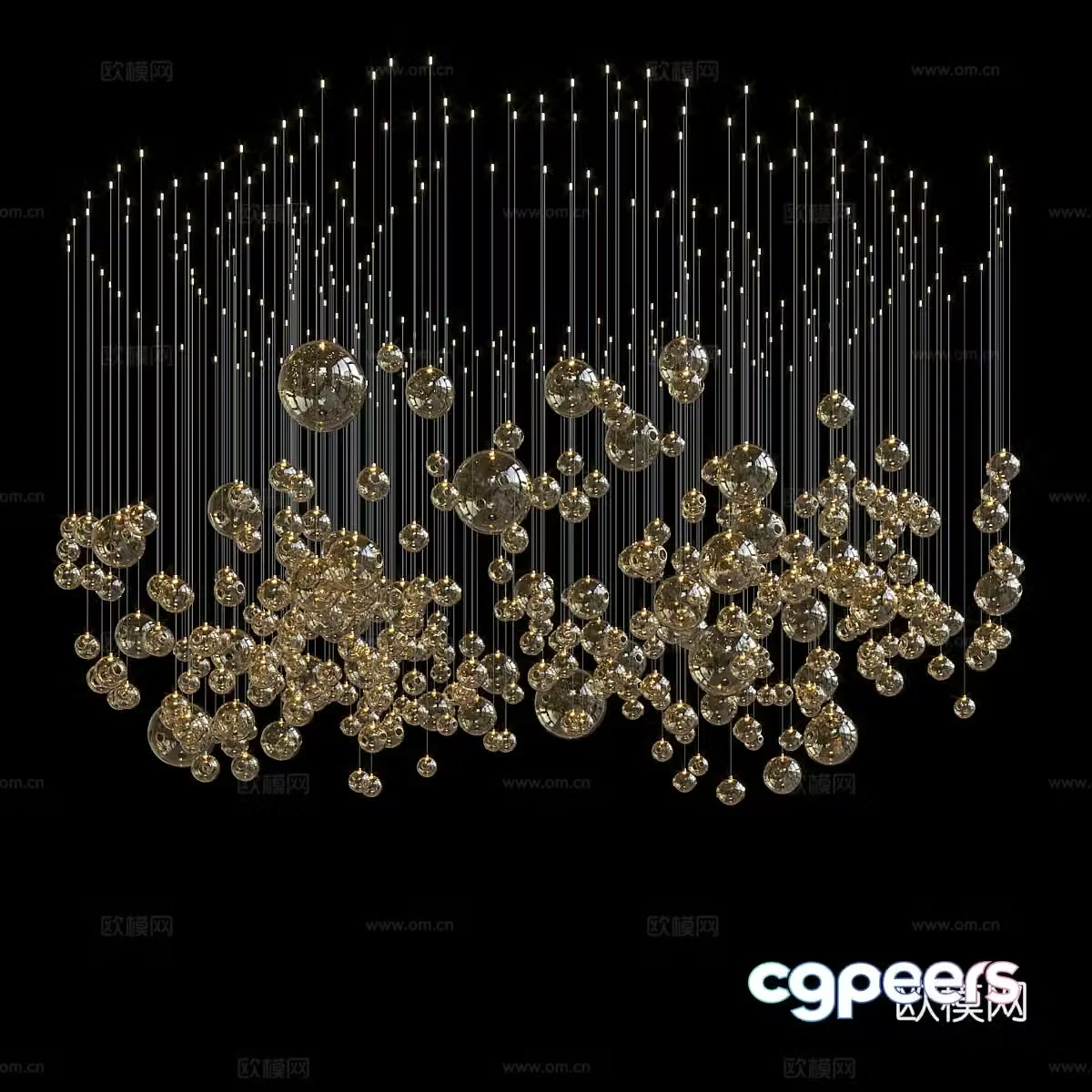 New Chinese light luxury craft chandelier 3D model