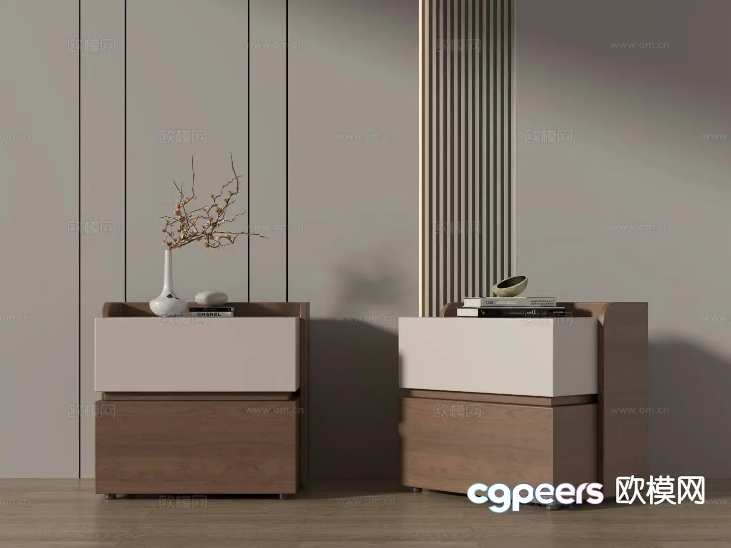 New Chinese style bedside table 3d model