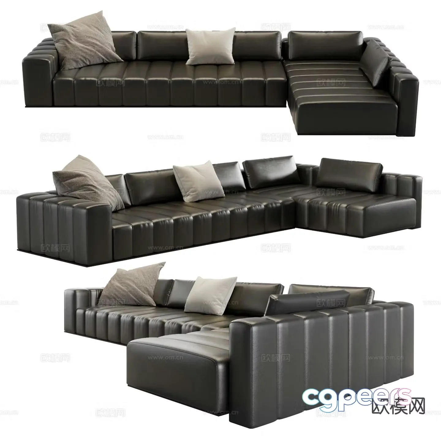 Multi-person sofa corner sofa 3d model