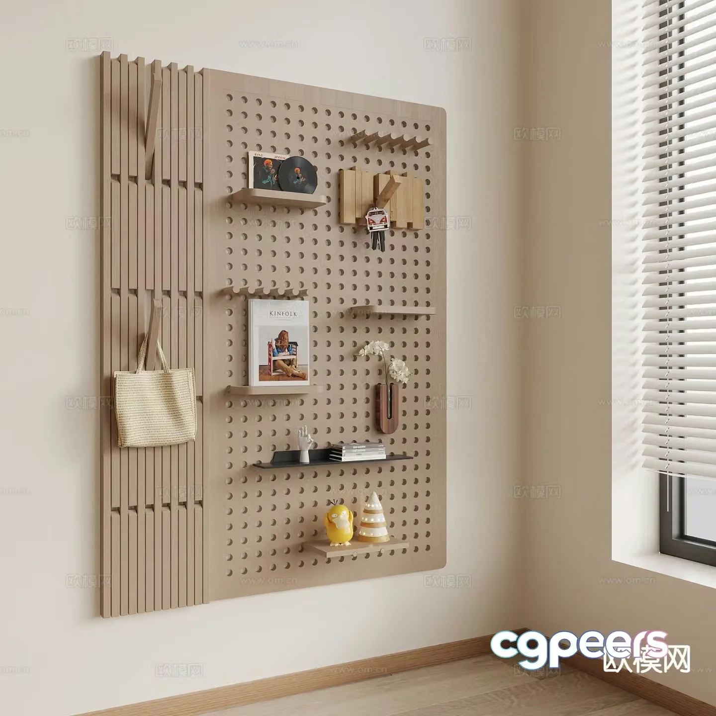 Piano key clothes hanger 3D model