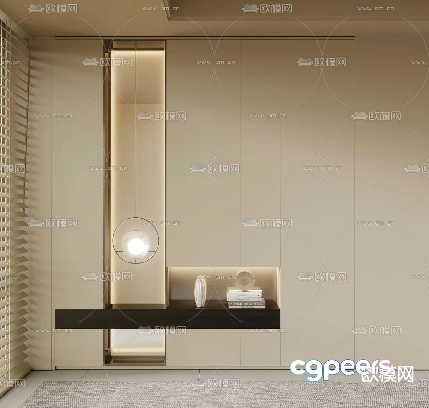 3D model of the entrance shoe cabinet