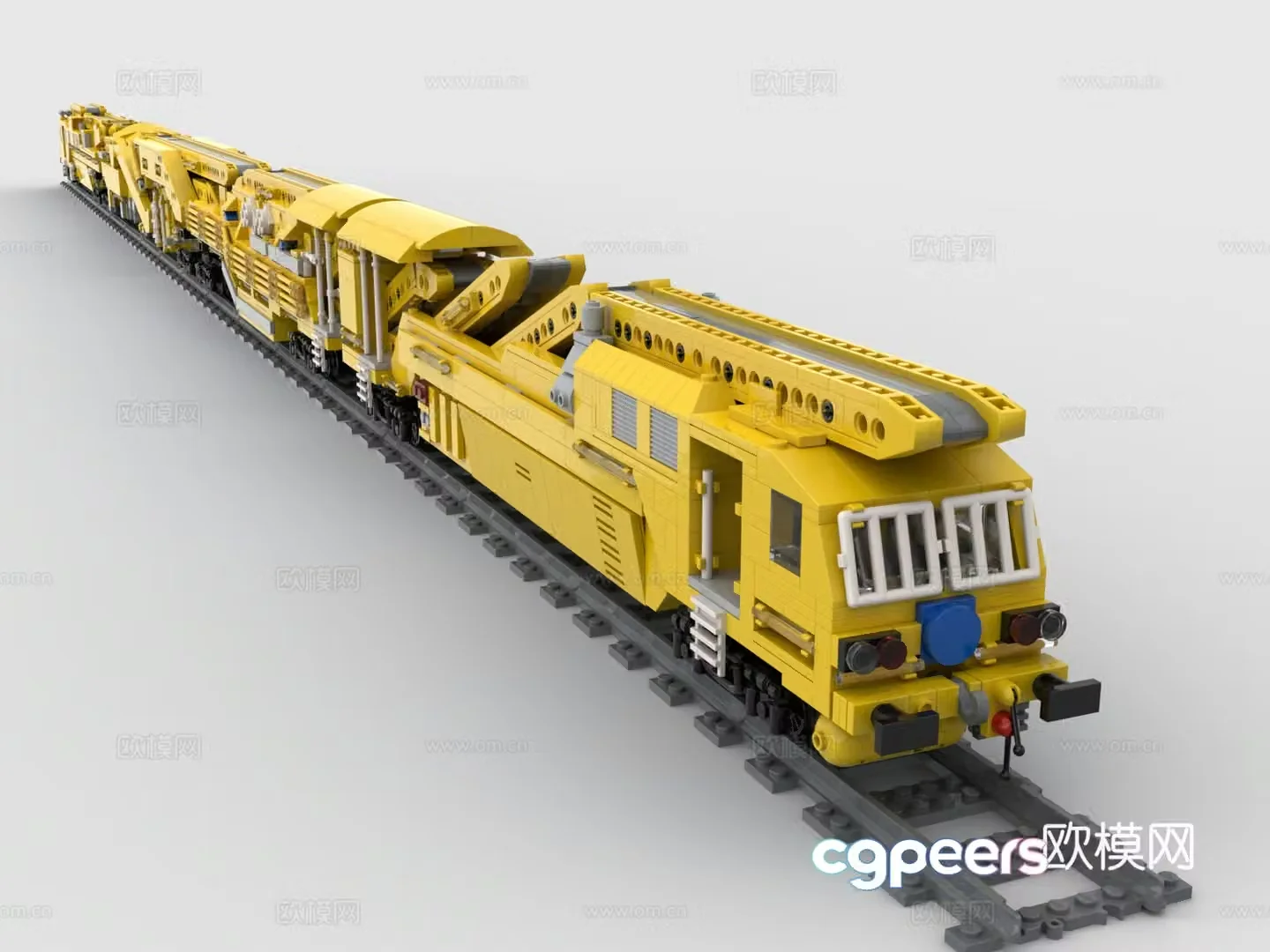 LEGO LEGO Toy Yellow Train Light Rail Subway High-speed Railway High-speed Railway City 3D Model